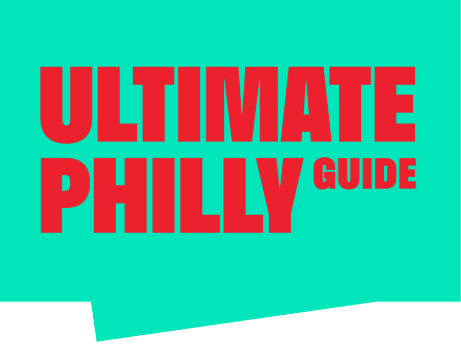 A teal graphic with red text that reads "Ultimate Philly Guide."